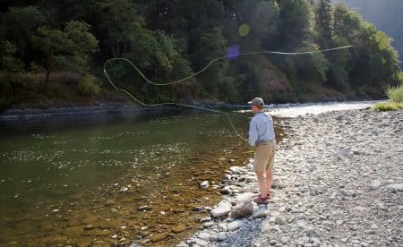 Fly Fishing from the banks of the Rogue River